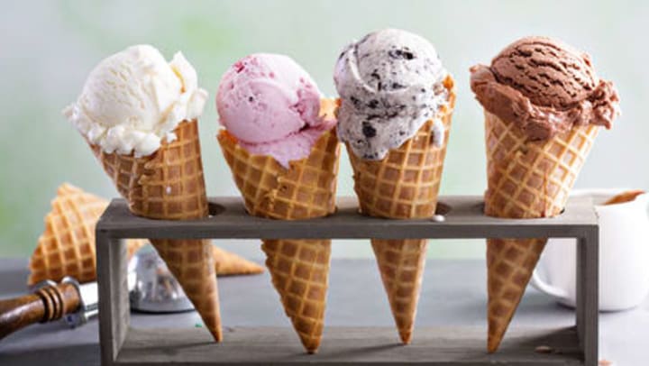 Selection of ice cream cones at Cadia Crossing in Gilbert, Arizona