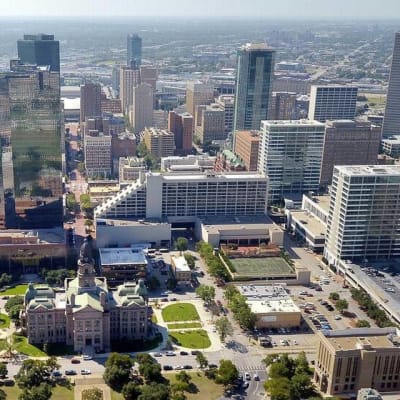 Aerial view of Haltom City, Texas near Bellrock Upper North
