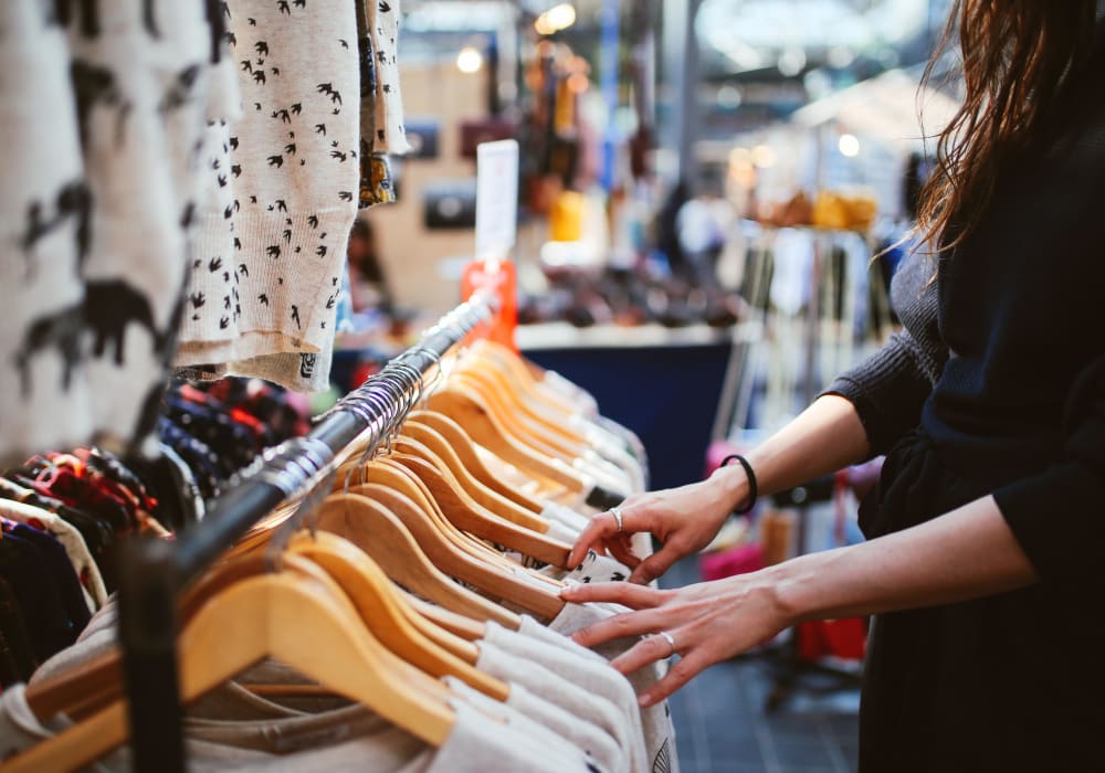 Resident out for some retail therapy at a downtown boutique near Terra Camarillo in Camarillo, California