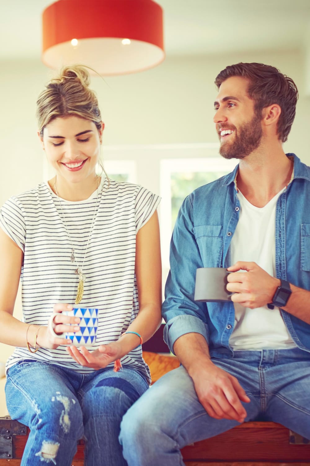 Residents enjoying a hot cup of coffee near Sofi Belmar in Lakewood, Colorado