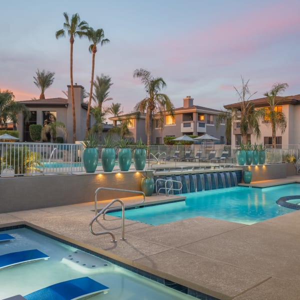 Incredible views from the lounge area next to the pool and hot tub at Elite North Scottsdale in Scottsdale, Arizona