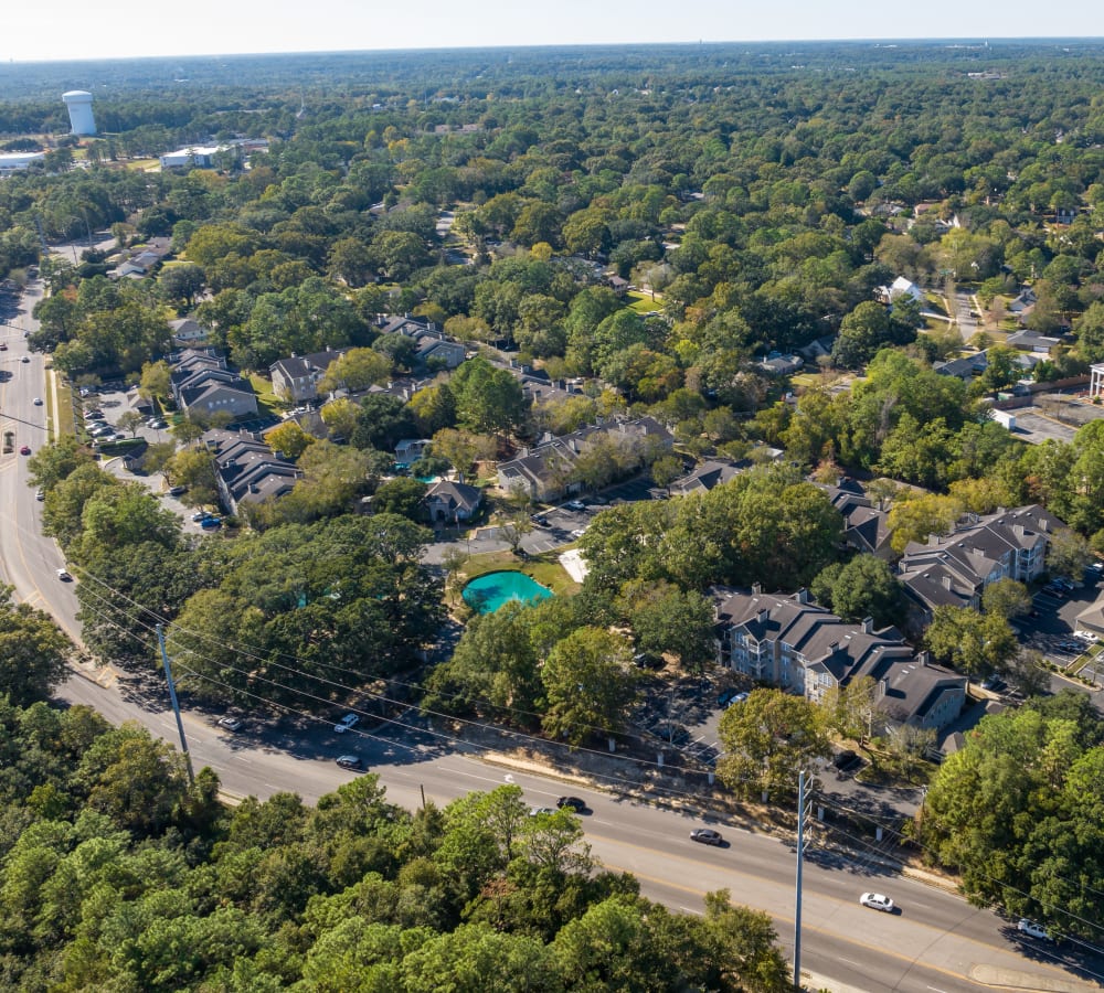 Aerial view of the community at Regency Gates in Mobile, Alabama