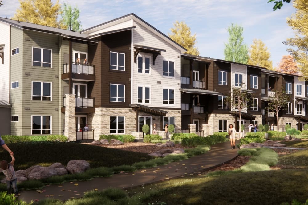 Rendering of the apartments at The Pike in Eagle, Colorado 