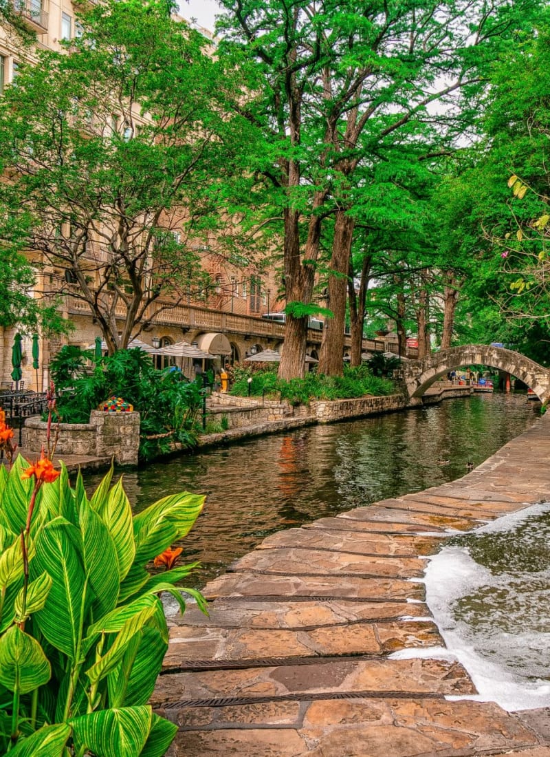 Resident walking his bike near Marquis at Deerfield in San Antonio, Texas