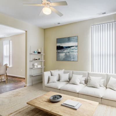 A furnished and bright living room in a home at Port Lyautey in Virginia Beach, Virginia