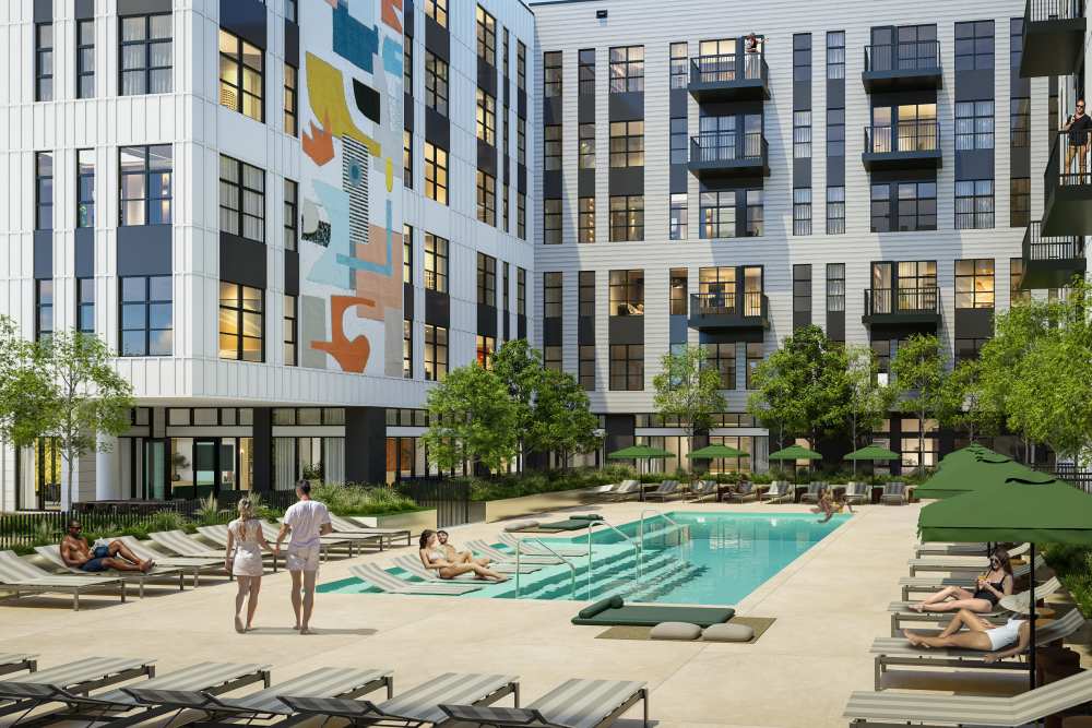 VIbrant neighborhood at St. Albans Lofts in Raleigh, North Carolina