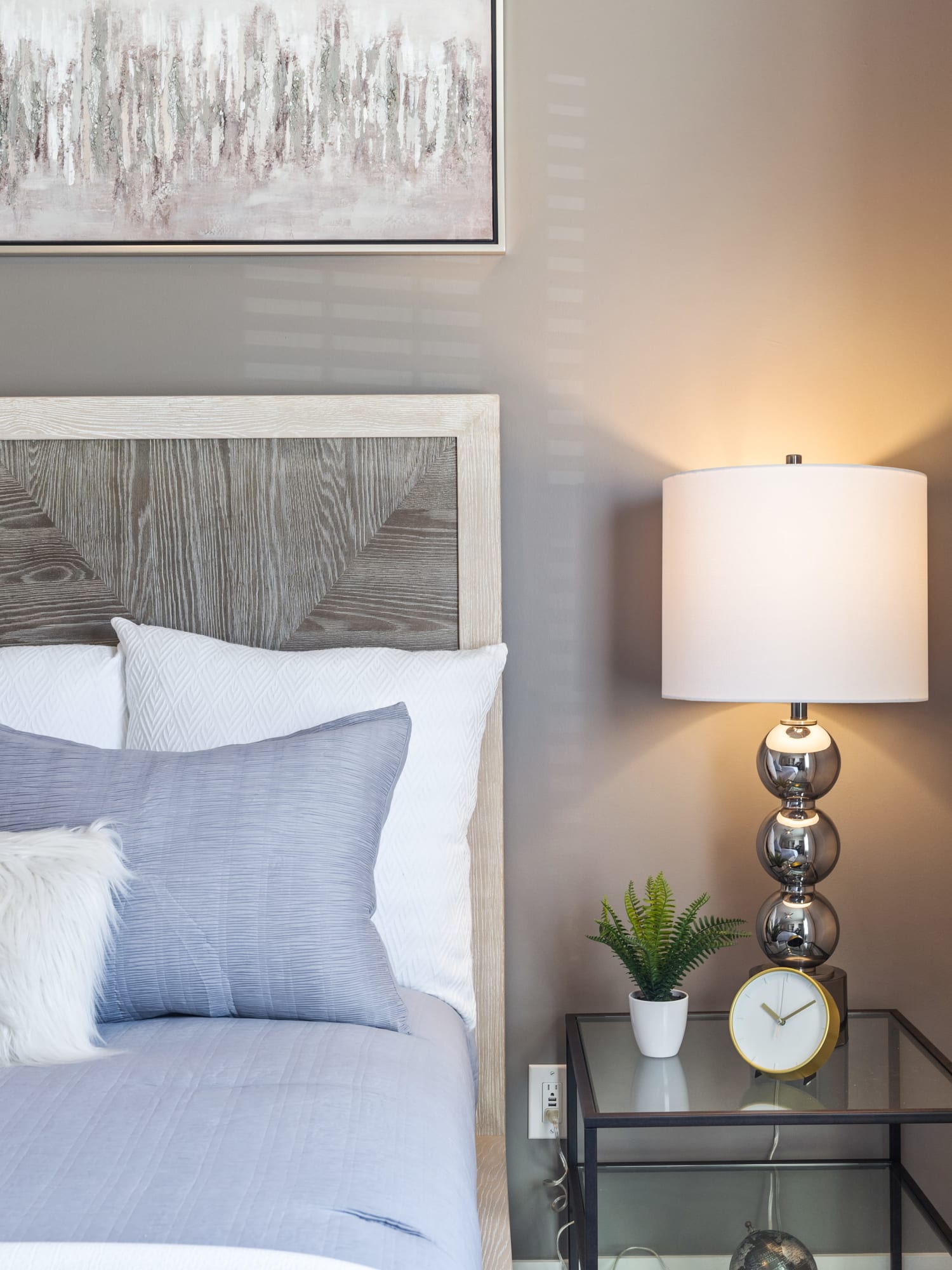 Model bedroom at Alexander Pointe Apartments in Maineville, Ohio