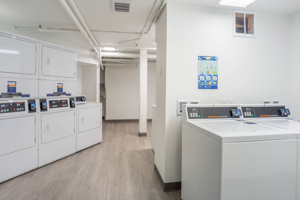 On site laundry center at Thea Apartments in Tacoma, Washington