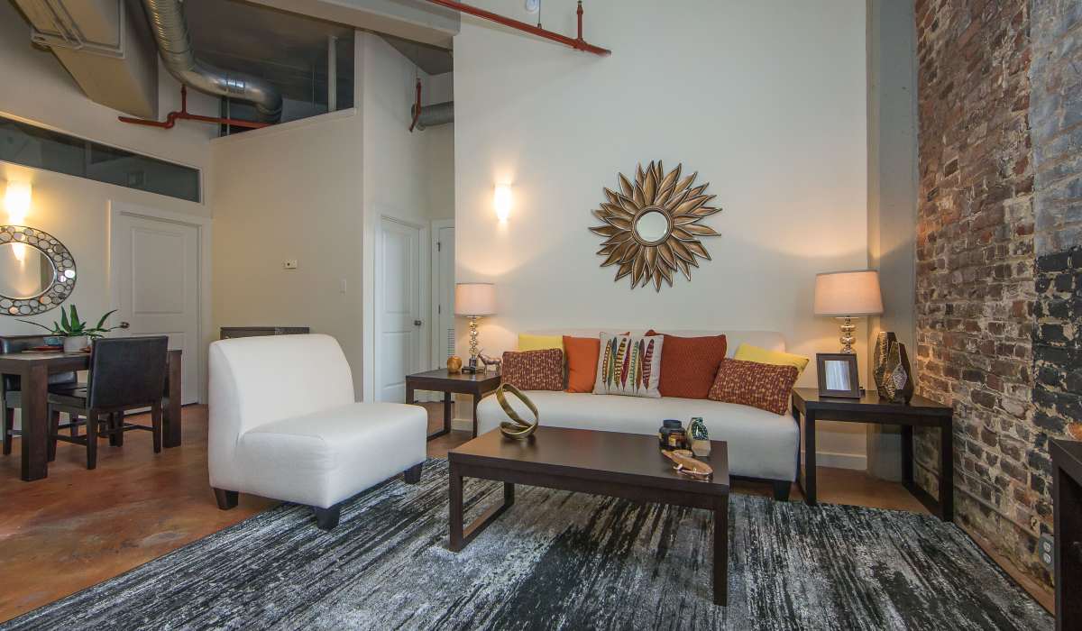 Mesmerizing Living Room Area at District Square Apartments in Richmond, Virginia