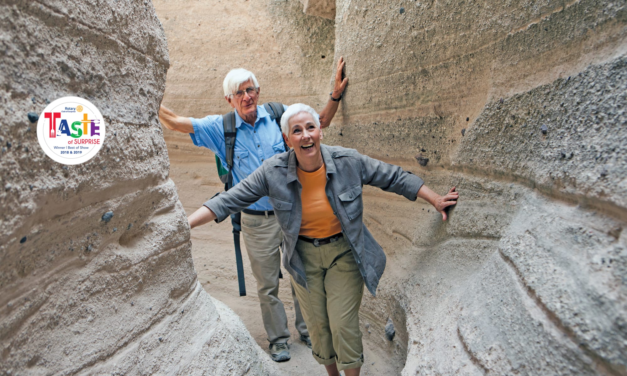 Couple of seniors touring Surprise, Arizona