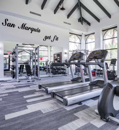 Fitness center at San Marquis in Tempe, Arizona, 
