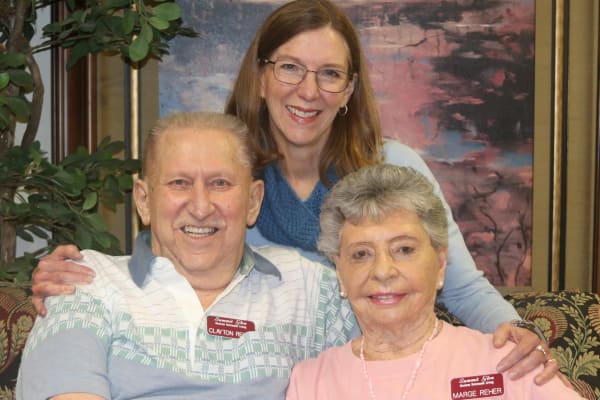 Marge and Clayton Rher with daughter Mary Heller at Summit Glen in Colorado Springs, Colorado