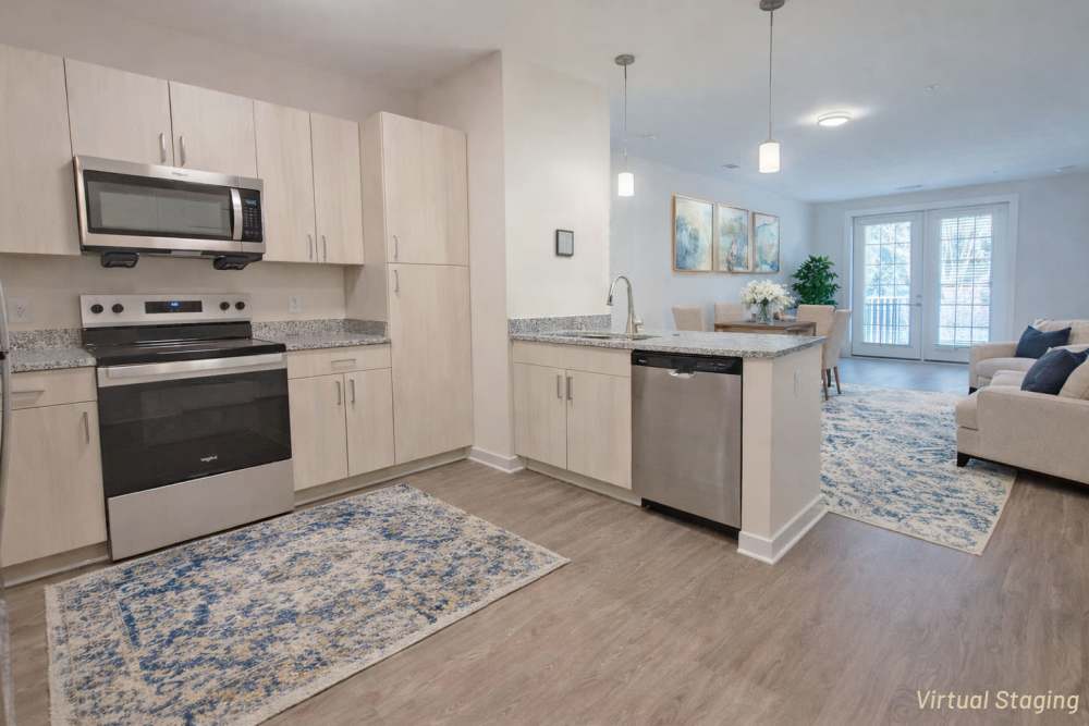 Modern Apartment Open Kitchen at Lancaster in Charlotte, North Carolina