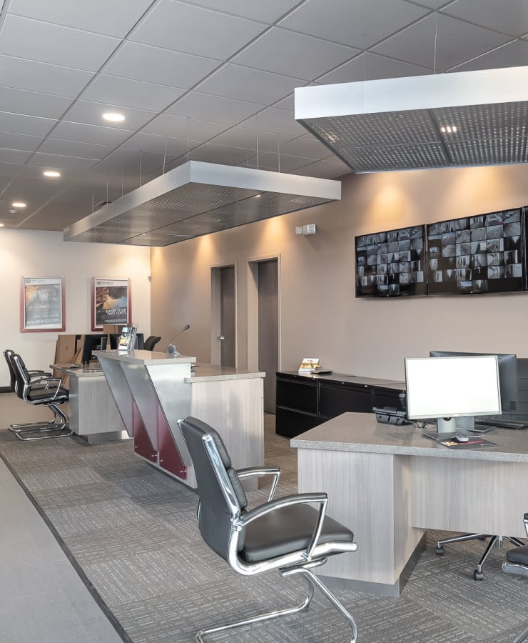 Interior of the leasing office at StorQuest Self Storage in Seattle, Washington