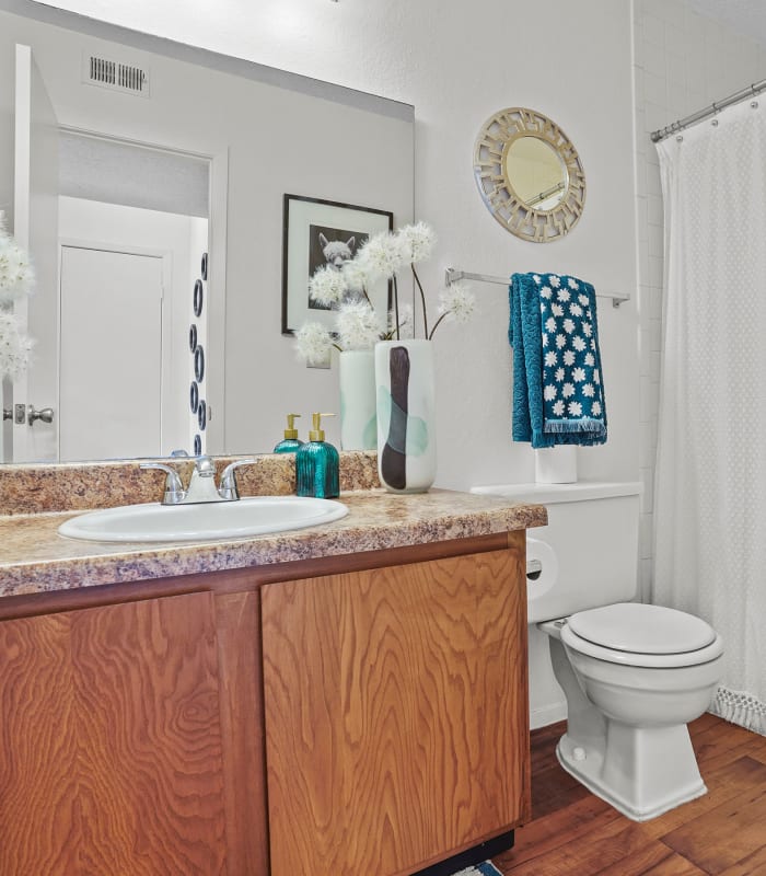 One sink Bathroom at Windsail Apartments in Tulsa, Oklahoma