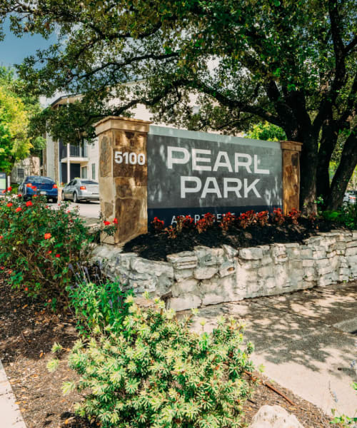 Entrance sign at Pearl Park in San Antonio, Texas