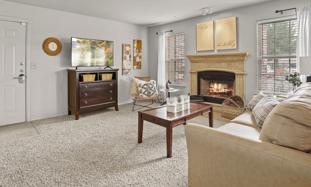 Living room at Tuscany Place in Lubbock, Texas