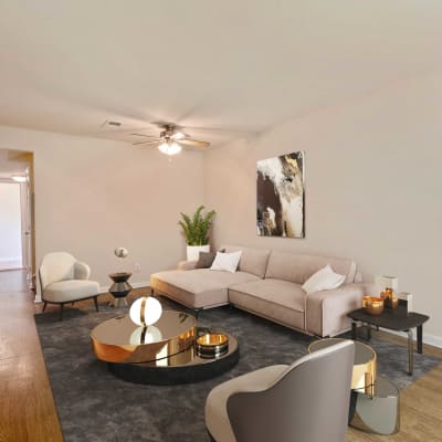 A furnished living room at Glenn Forest in Lexington Park, Maryland