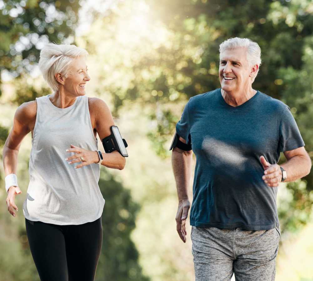 Couple jogging in the neighborhood at Vintage at Redfield in Reno, Nevada