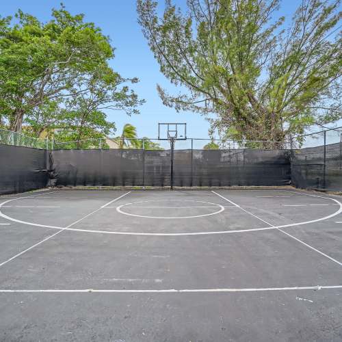 Community basketball court at Ludlam Point in Miami, Florida