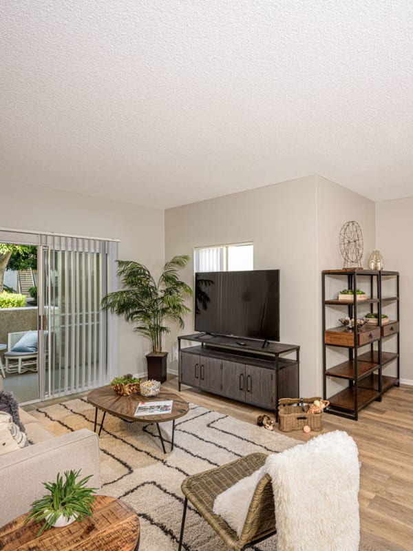 Living room area at El Paseo in Tustin, California