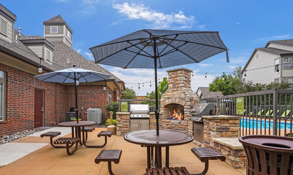 Firepit at Villas of Waterford Apartments in Wichita, Kansas