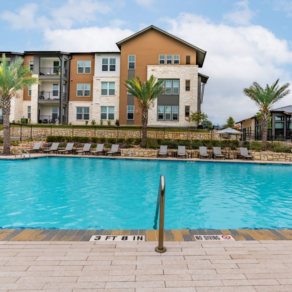 Exterior of apartment complex at Cypress McKinney Falls in Austin, Texas