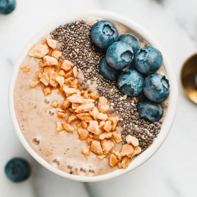 Healthy breakfast bowl at Sofi Riverview Park in San Jose, California