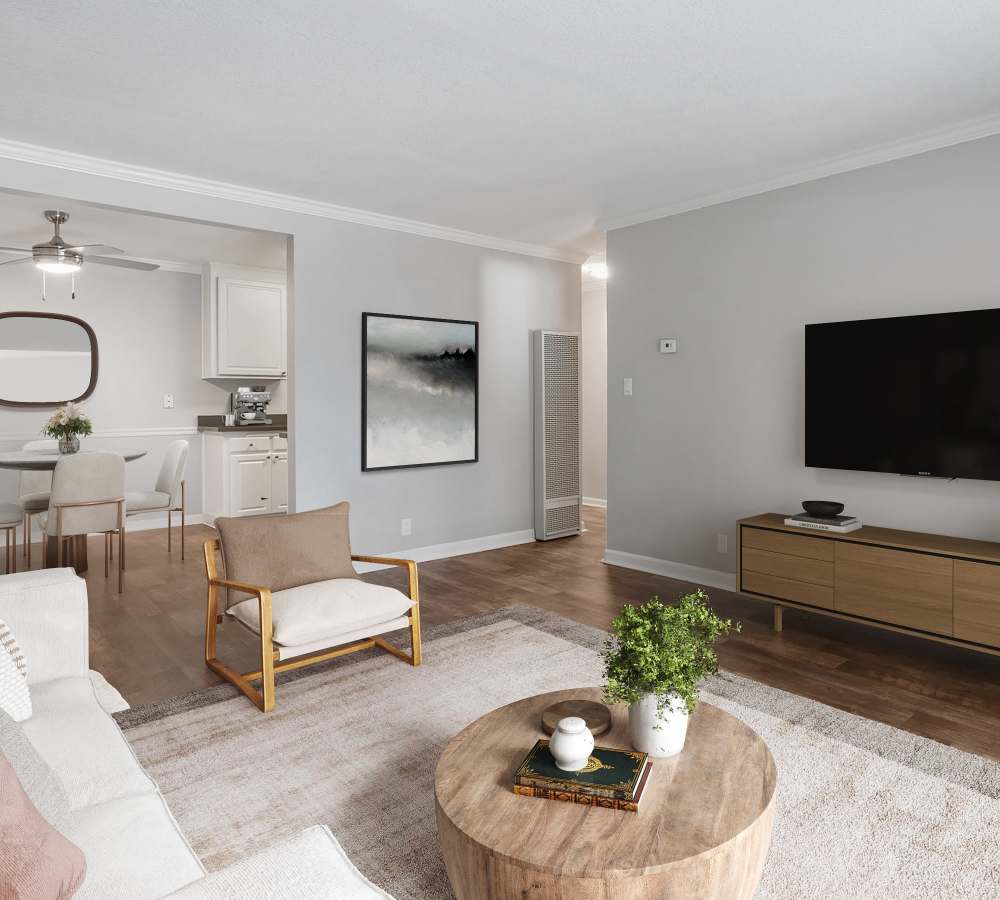 Living room at Flora Condominium Rentals in Walnut Creek, California