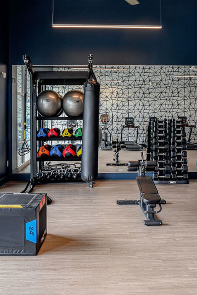 Spacious fitness center at Westley on the Beltline in Atlanta, Georgia