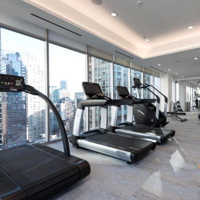 Fitness center at Residences at 8 East Huron in Chicago, Illinois