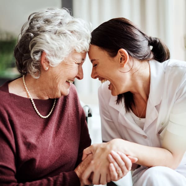 Resident with her daughter at Sunny Days Assisted Living in Hollywood, Florida