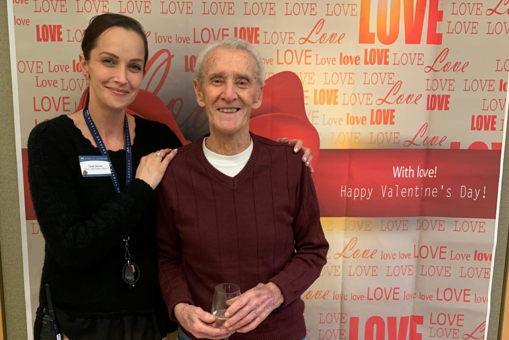 Caretaker and senior resident at Merrill Gardens at Willow Glen in San Jose, California