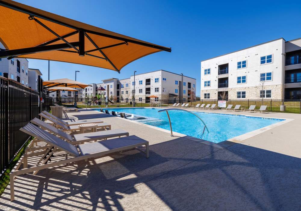 Resort-style swimming pool at Preserve at Gresham Lake in Raleigh,North Carolina