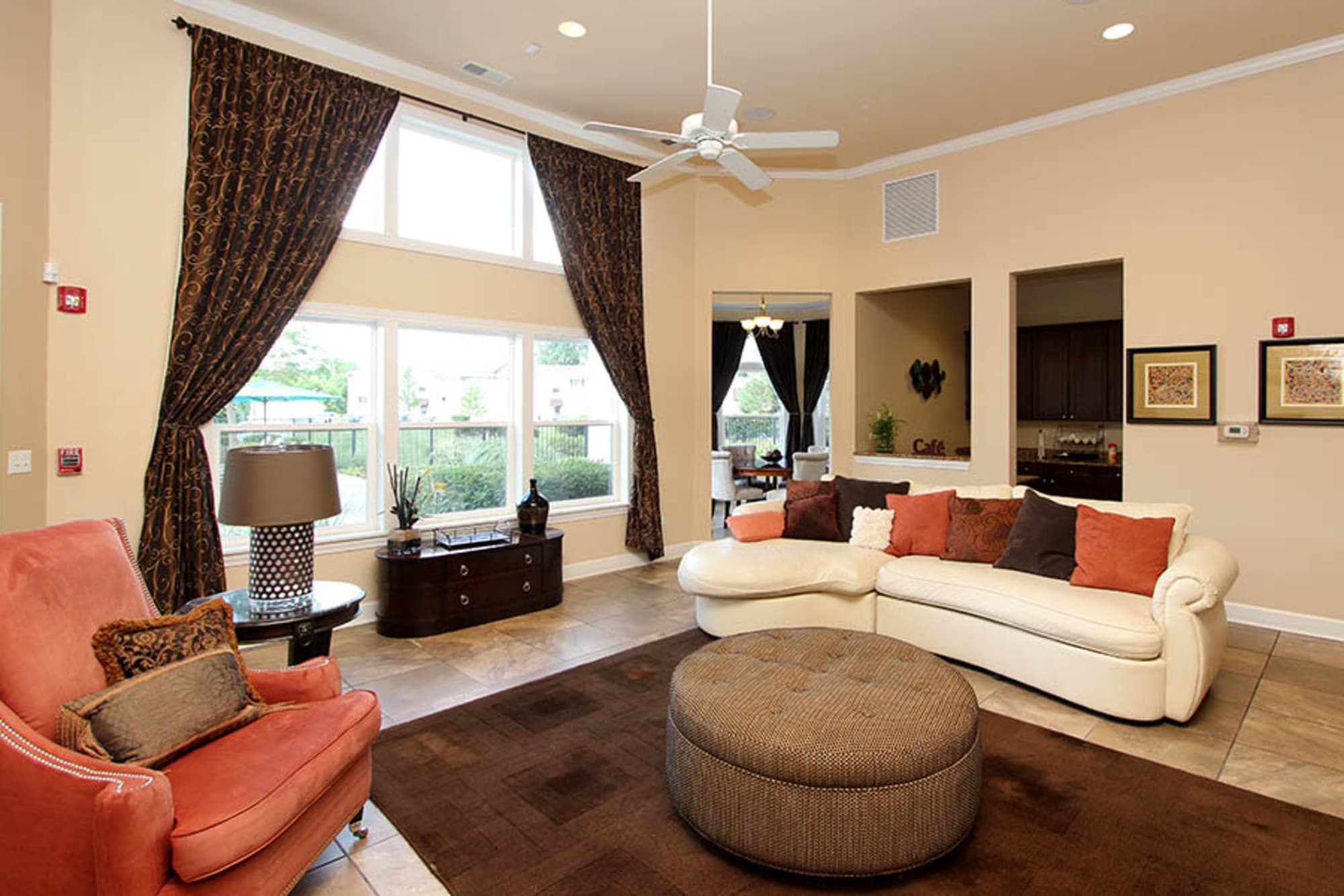 Large lounge area at Riverstone Apartments in Bolingbrook, Illinois