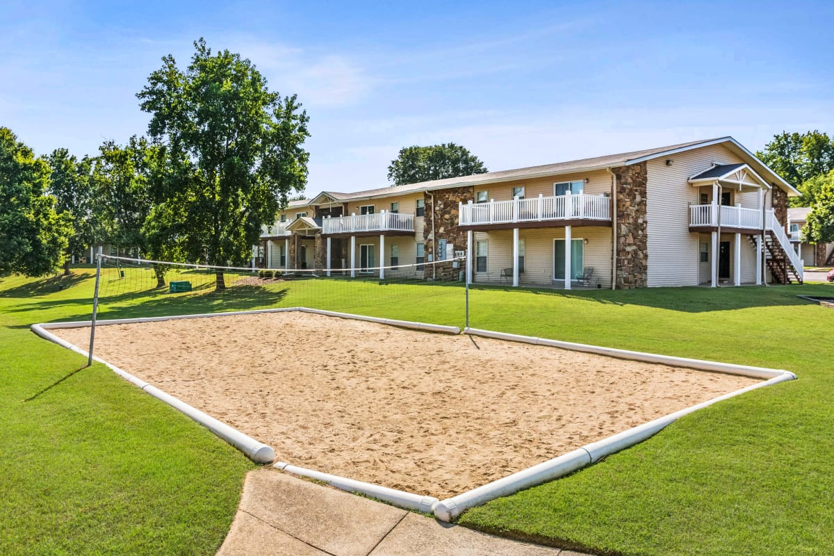 Outdoor sand volleyball court at Ashford Place in Clarksville, Tennessee