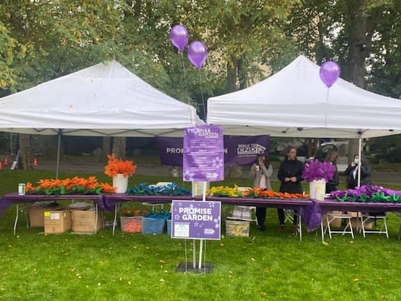 The Burien (WA) team set up a huge booth for all of the flowers!