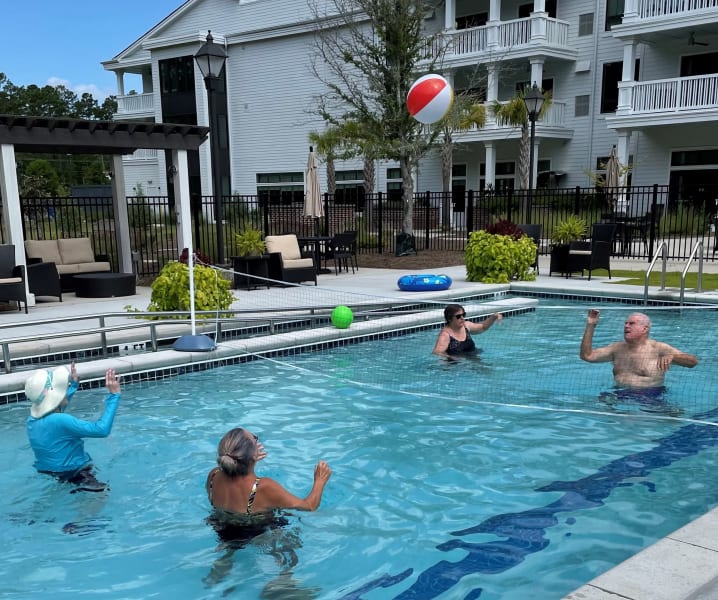 Carolina Park (SC) residents took advantage of the pool and played some volleyball.