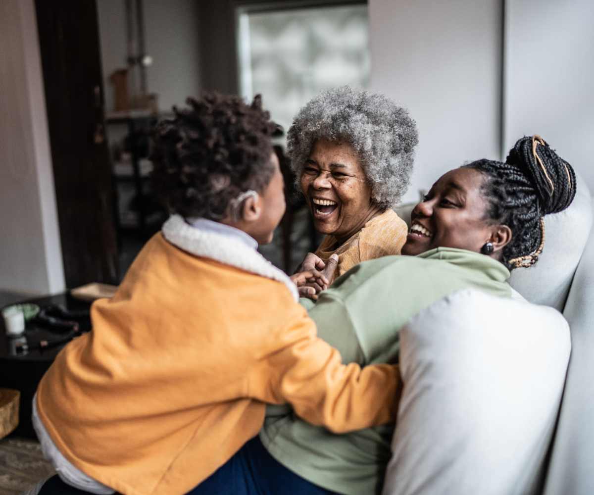 Happy family at Pine Street in New Orleans, Louisiana