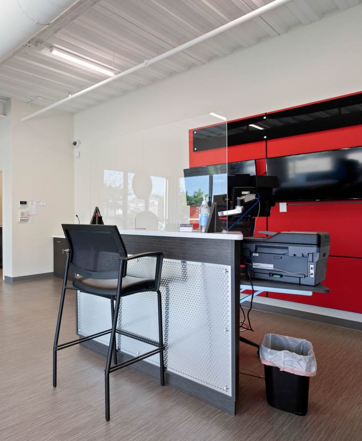 Interior of the leasing office at StorQuest Self Storage in El Cajon, California