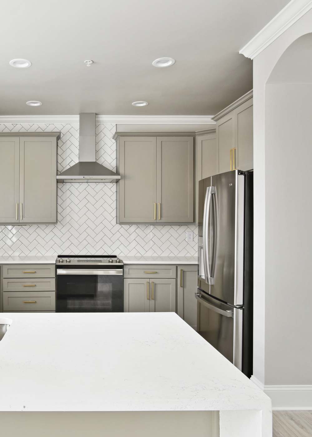 Kitchen with stainless-steel appliances in Charlotte, North Carolina at Rock Creek At Ballantyne