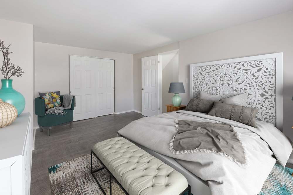 Inviting bedroom space at Eden Green Townhomes in Columbus, Ohio