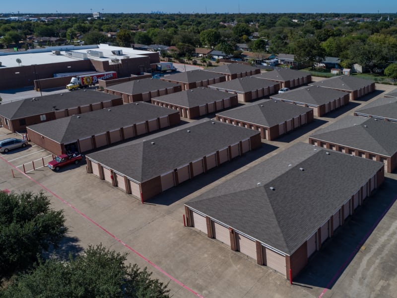 Aerial view of U-Stor First St. in Garland, Texas