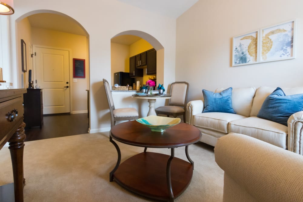 Living room at Harmony at Wescott Plantation in Summerville, South Carolina