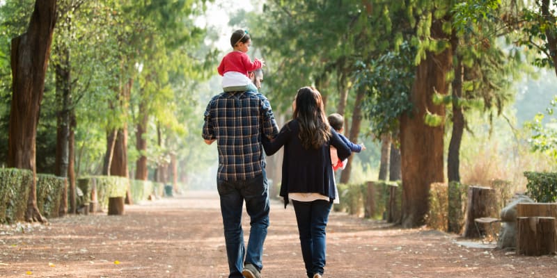 resident family out for a walk at Capeharts in Ridgecrest, California