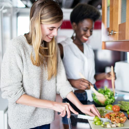 residents are cooking in kitchen at Terrace View Villas in San Diego, California