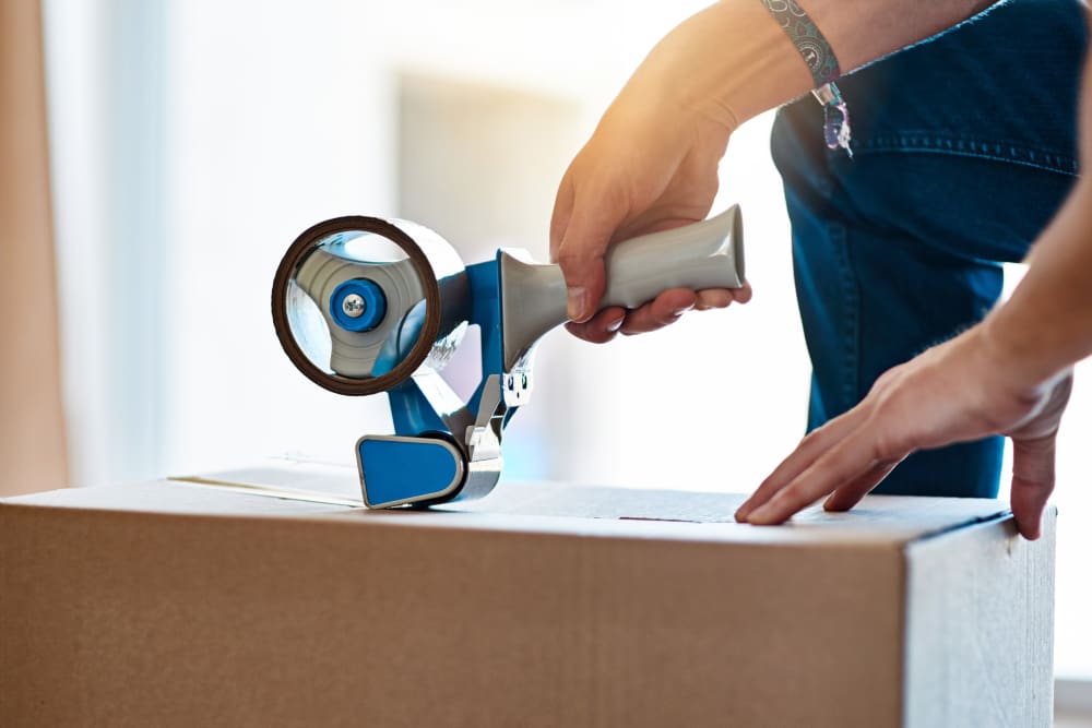 A new client packing up their belongings to be stored at Secure Storage in Murfreesboro, Tennessee