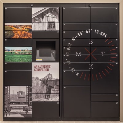Mailbox room at Bellrock Market Station in Katy, Texas