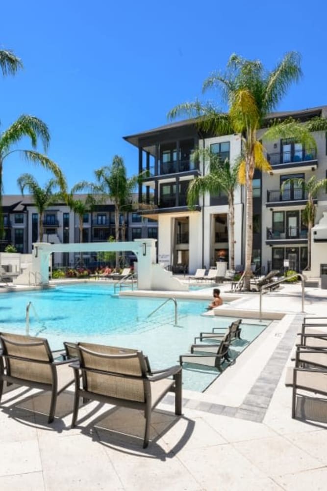 Resort-style swimming pool at The Jaxon in Jacksonville.