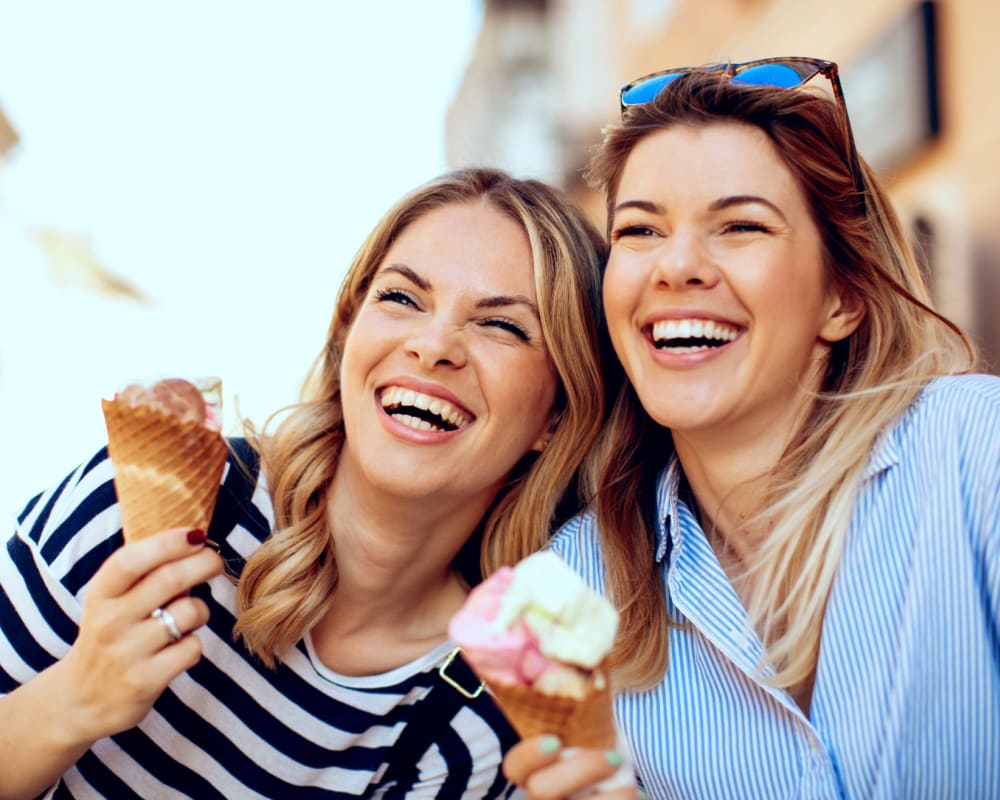 Residents eating ice cream near Silver Strand II in Coronado, California